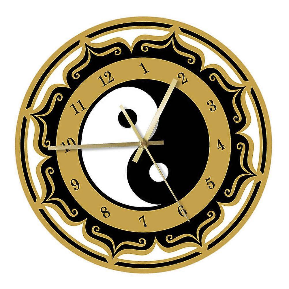 Creative Clock Office Supply School Supplies Square Tai Chi Pattern 30x30cm 1Set