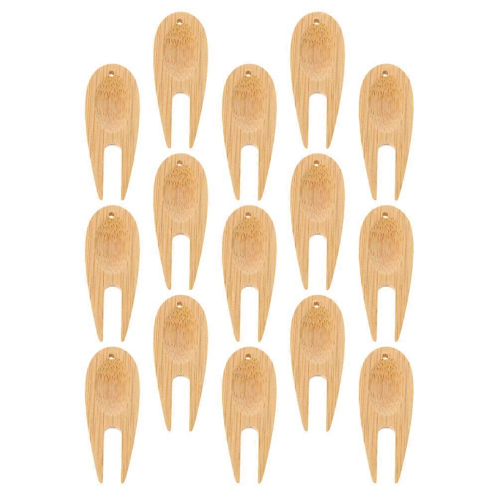 Professional Golfs Tools 20Pcs Portable Bamboo Forks Ideal For Golf Course Occasion With Divot Repair Function