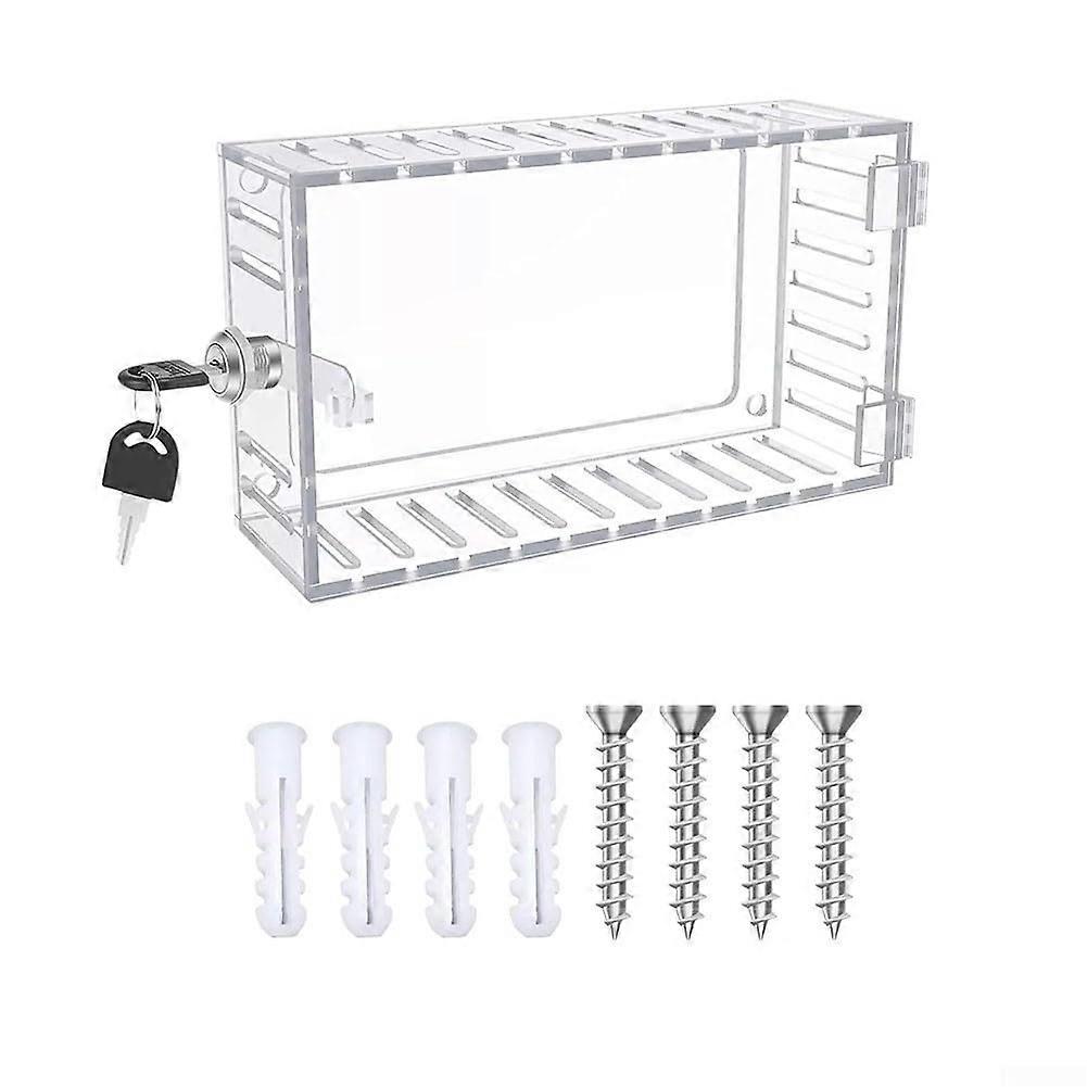 Secure thermostat cover with combination lock, transparent acrylic box for wall mounting