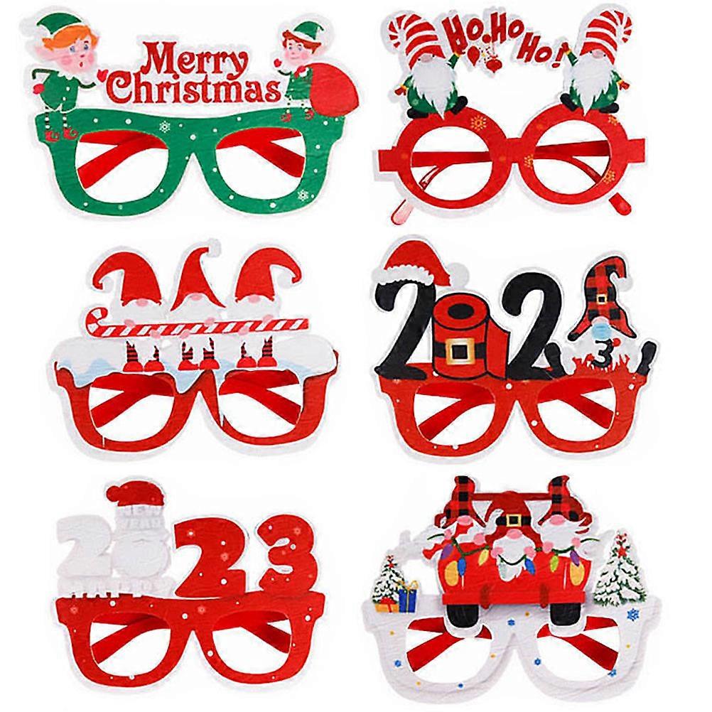 Christmas Eyeglasses with Lovely Decor Felt Cloth Frames for Party Gifts and Home Gathering Assorted Color