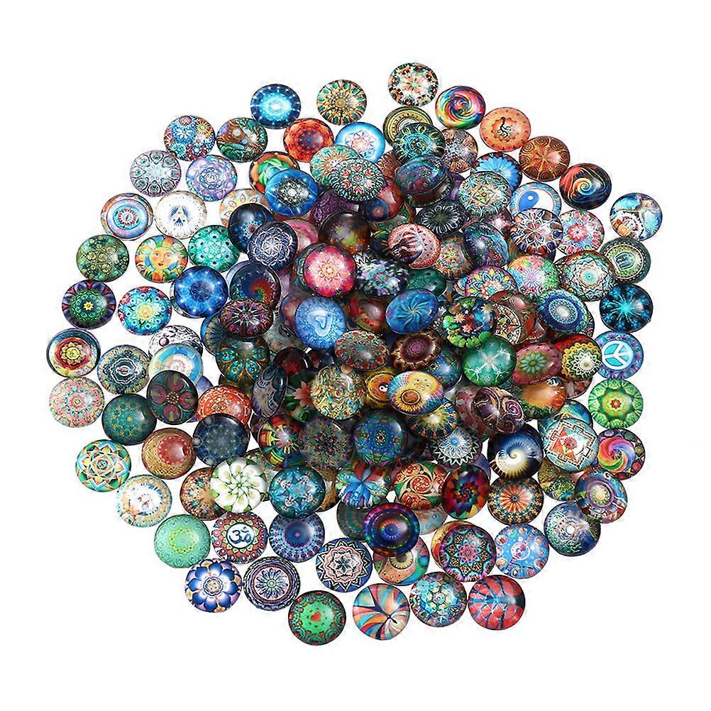 1 Set 50Pcs Colorful 12MM Round Mosaic Tiles for Crafting and Jewelry Making