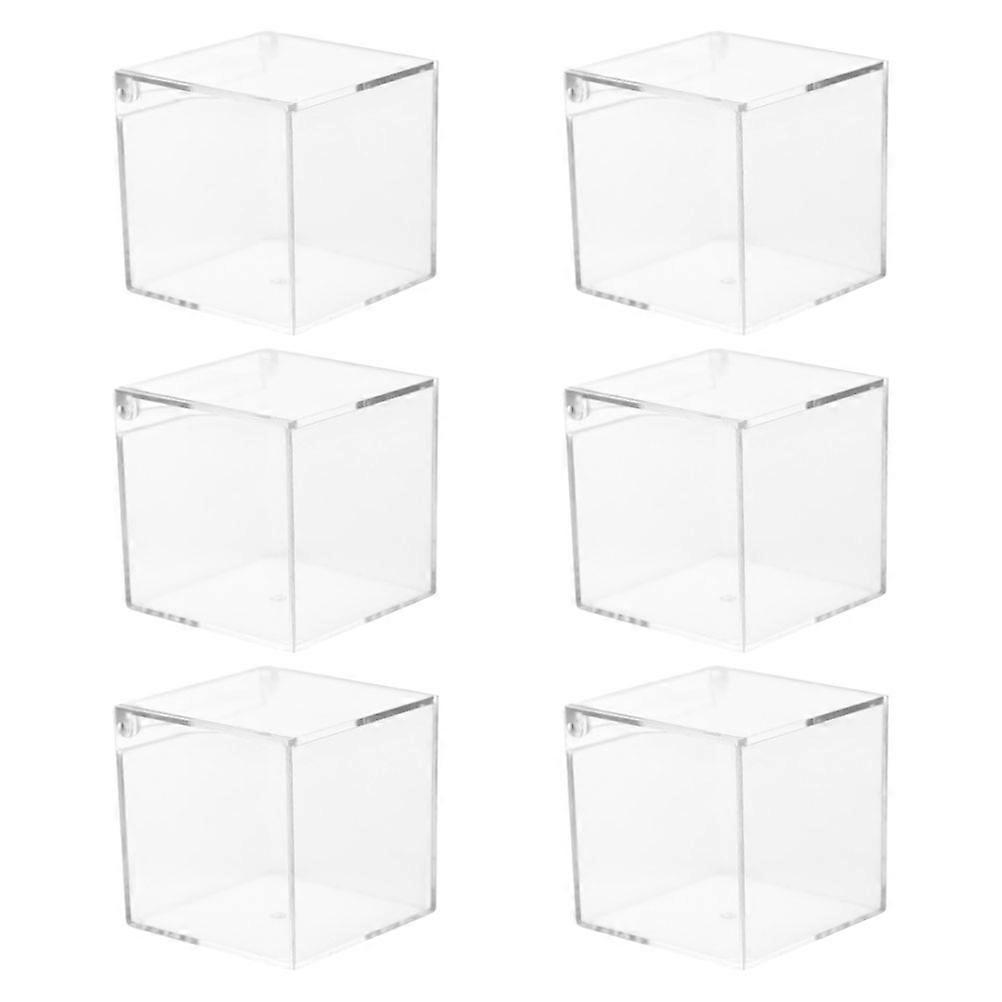 Small Candy Storage Boxes With Lids Square Design Ideal For Party Favors 6Pcs Durable Acrylic Storage Containers