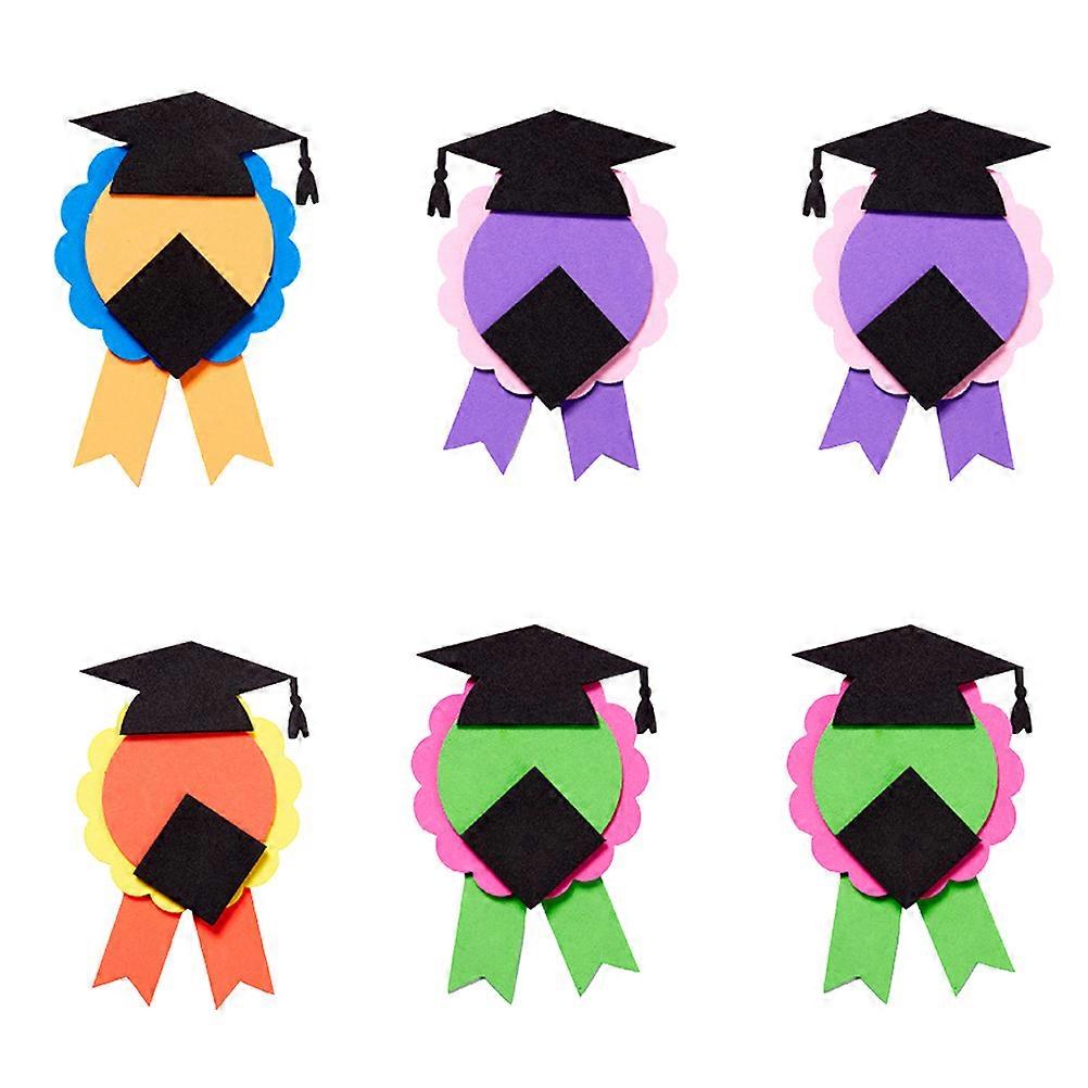 Graduation DIY Material for Party Decor Assorted Color Paper Made Practical and Durable 6pcs