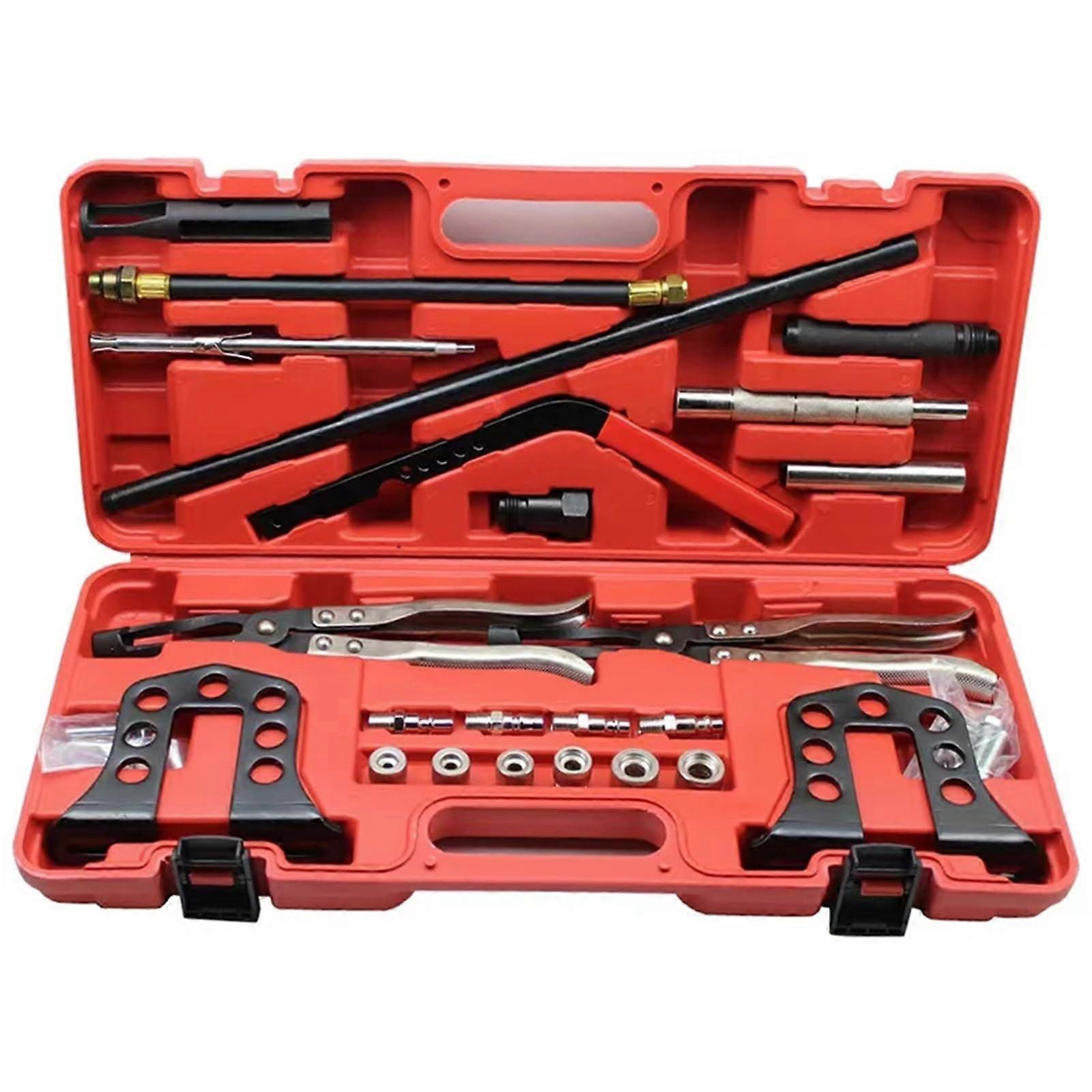 Valve Spring Compressor Kit For Engine Cylinder Head Removable Valve Clamp Pliers Oil Seal Removal And Replacement Red