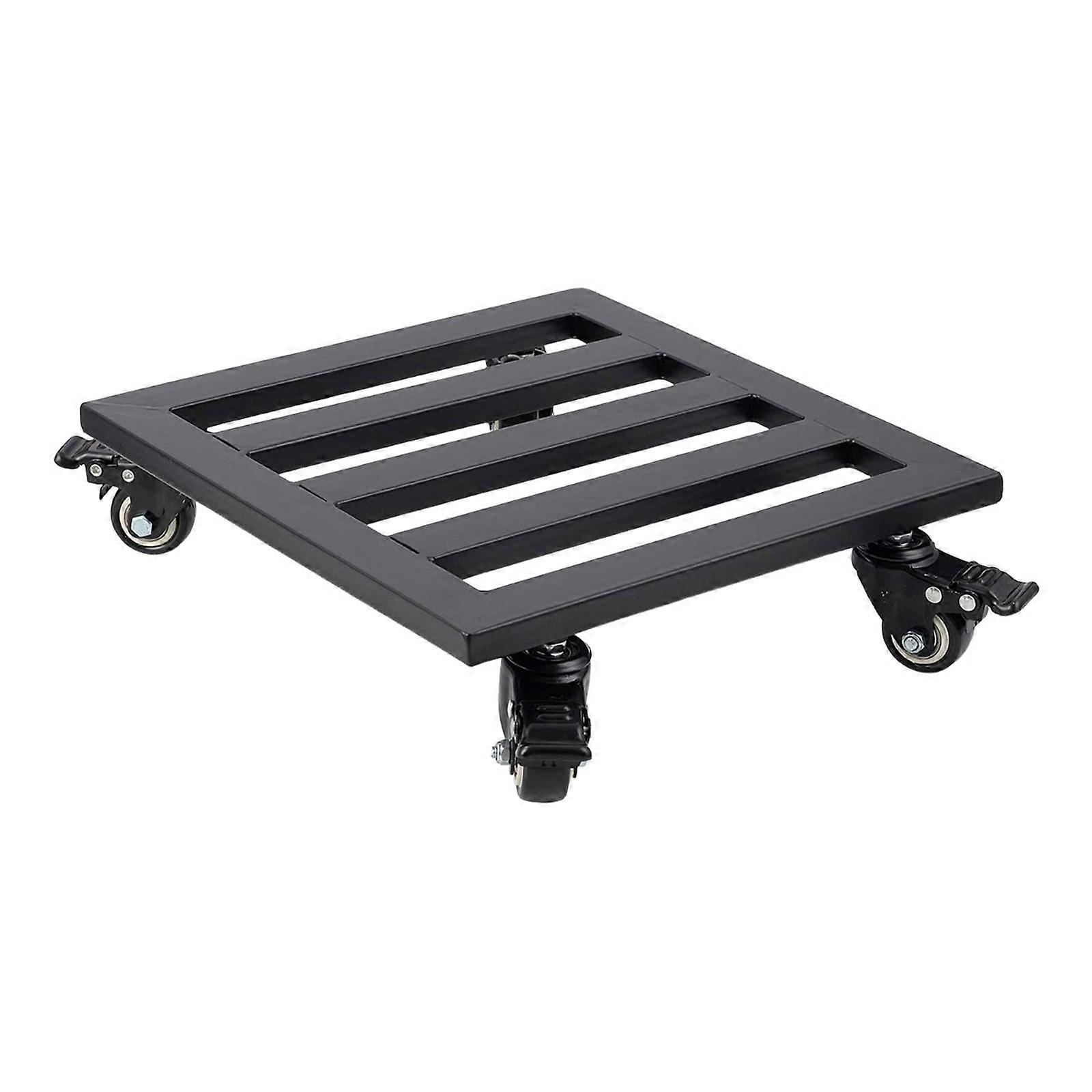 Pot Dolly Rolling Plant Stand Iron Square with Lockable Casters Flowerpot Rack