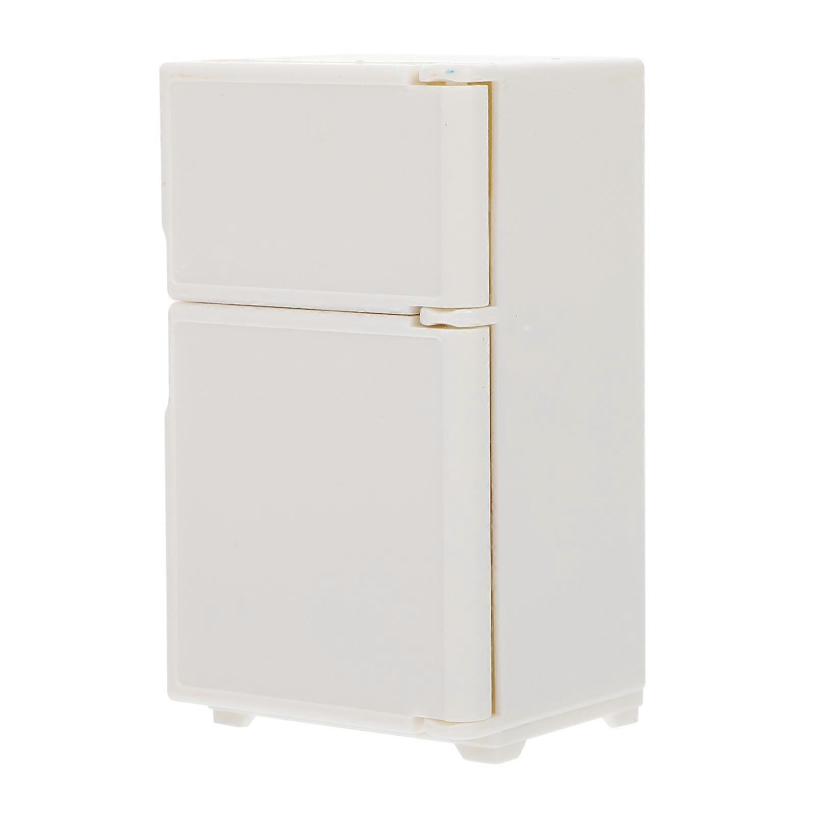 Mini Refrigerator Plastic Model for Decor 1Pcs White