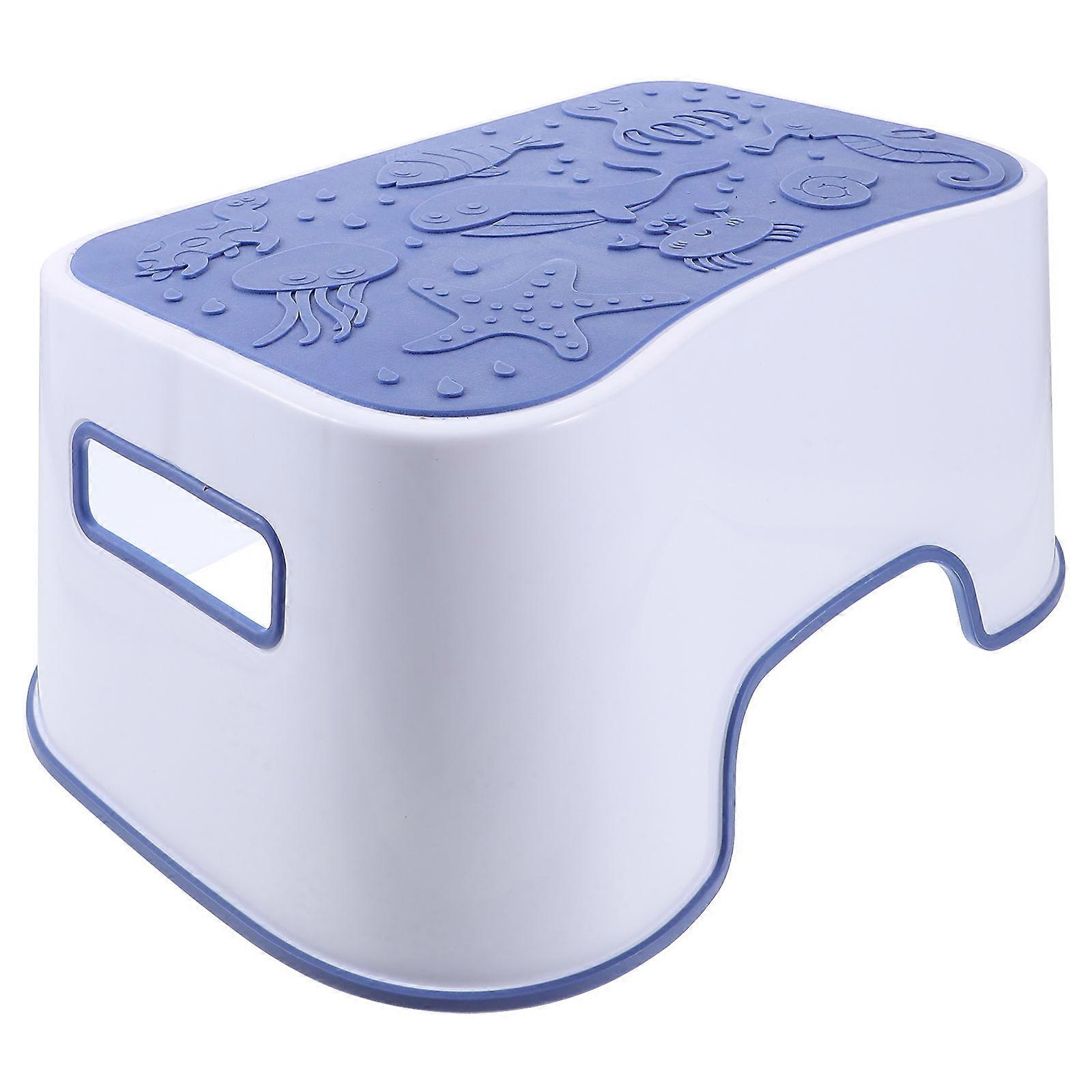 Bathroom Squatting Footstool, Slip Resistant Plastic Stepping Stool with Comfortable Footrest, Space Saving Design for Potty Training and Toilet Use