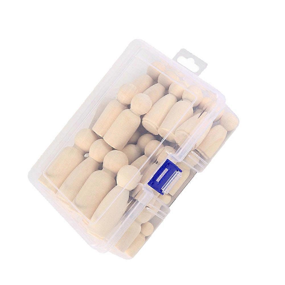 DIY Painting Wooden Peg Dolls 50Pcs Khaki Steady-Standing Figures For Kids Crafts