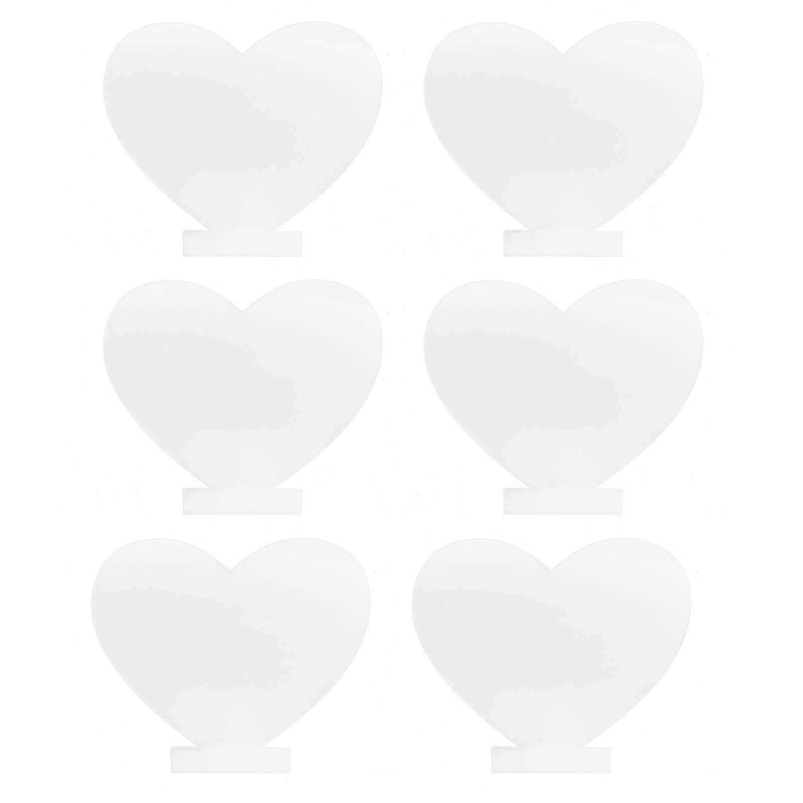 6pcs Heart Shape Acrylic Sign Led Light Acrylic Sheet DIY LED Light Base Sign