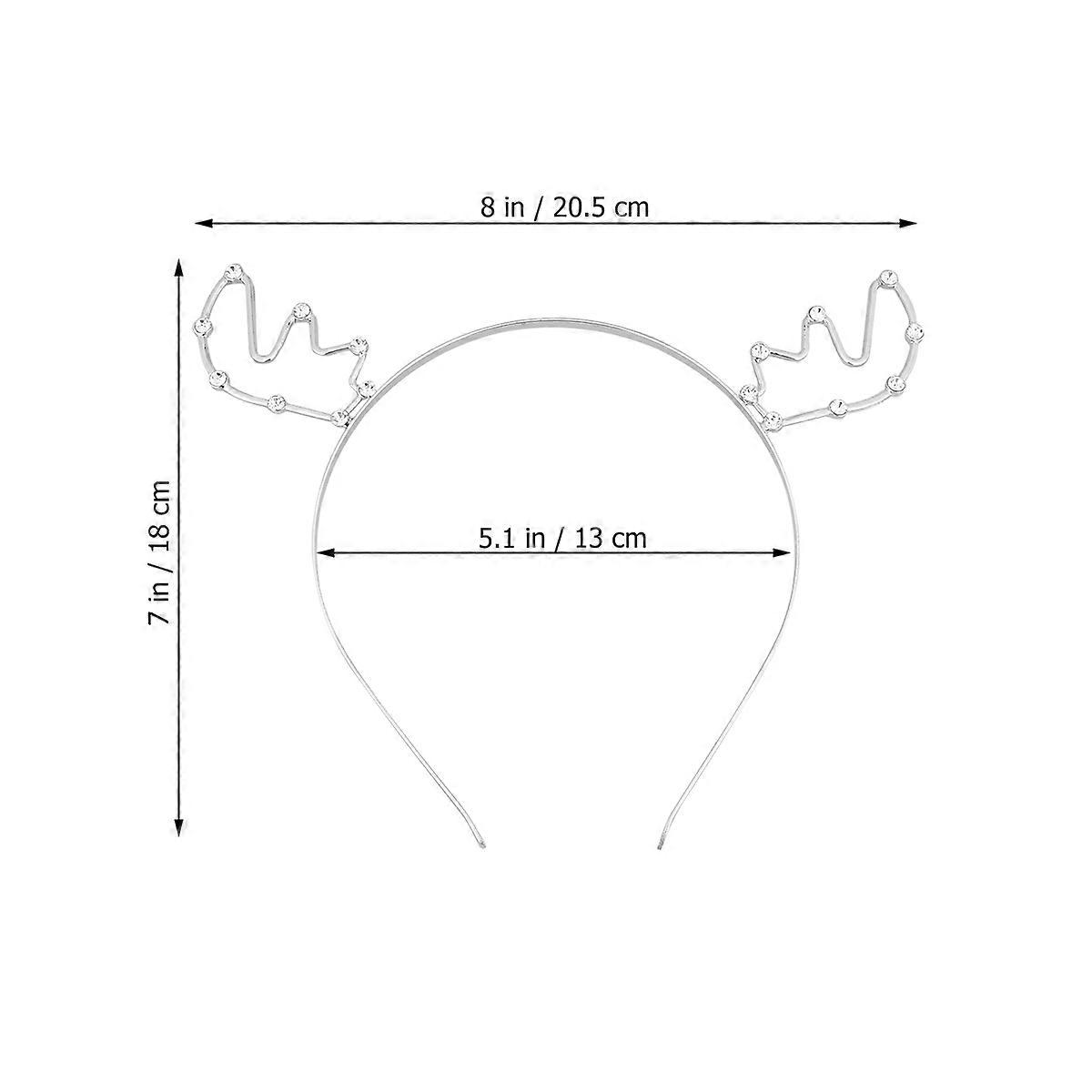 الأبيض قرن الوعل الشعر طوق سبائك وحجر الراين الإبداعية عقال للأطفال حفلات عيد الميلاد 1 قطعة