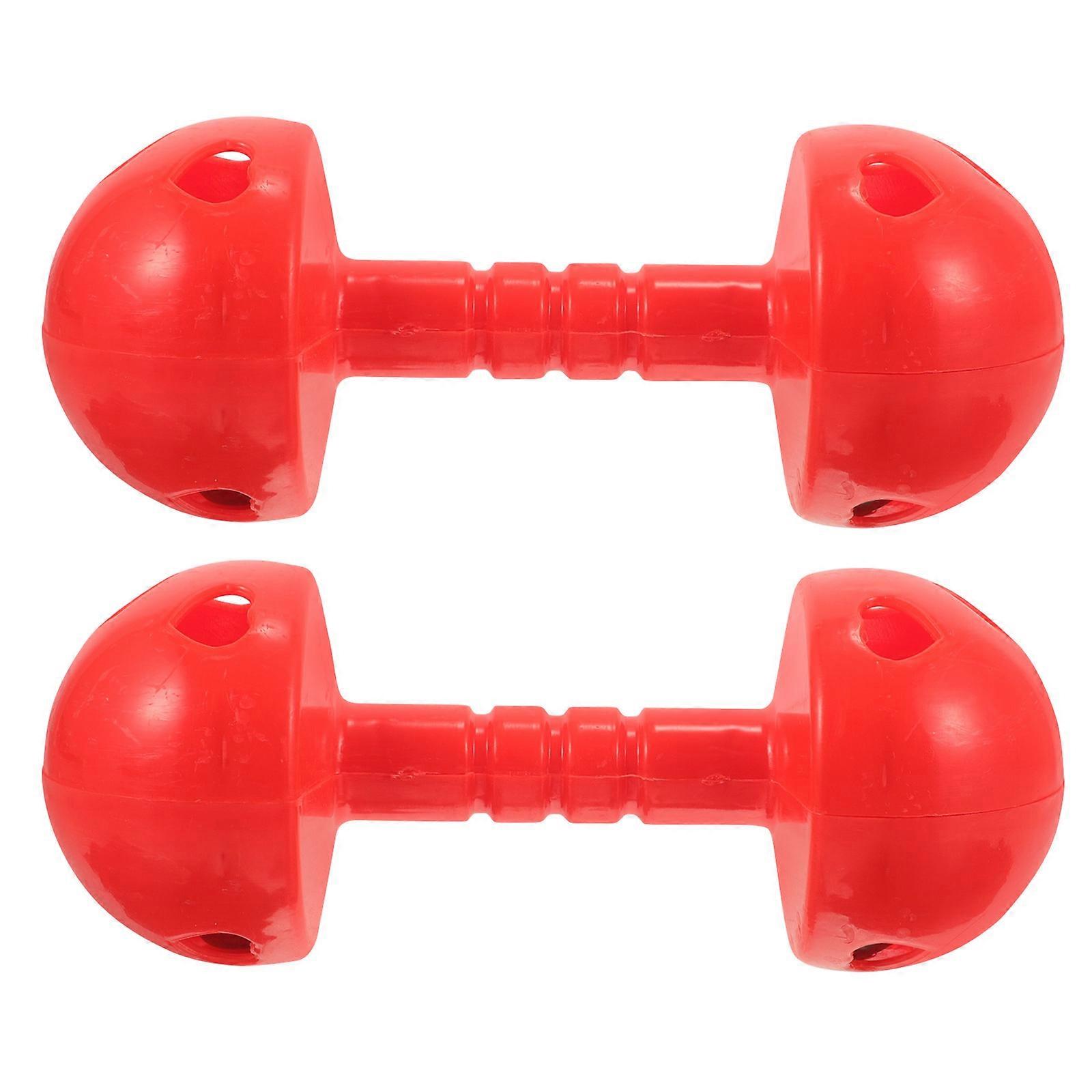 2Pcs Small Kids Weights For Auditory Perception Development Gymnastics Red Plastic Fun Dumbbells