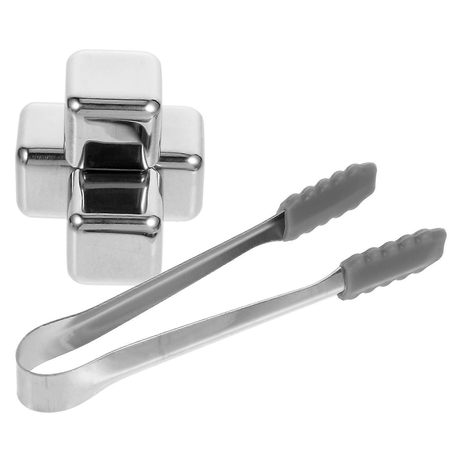 Metal Ice Cubes Stainless Steel Whiskey Glass Ice Cube Set for Home Use