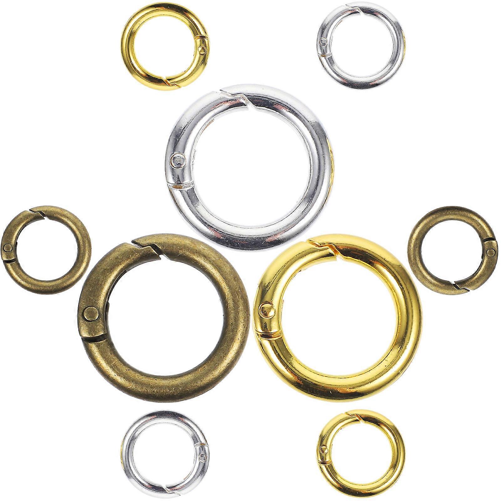15pcs Round Spring Rings Keychain Clips Durable Keychain Buckle for DIY Jewelry Making Bag Accessories Crafts Lightweight Resistant Design