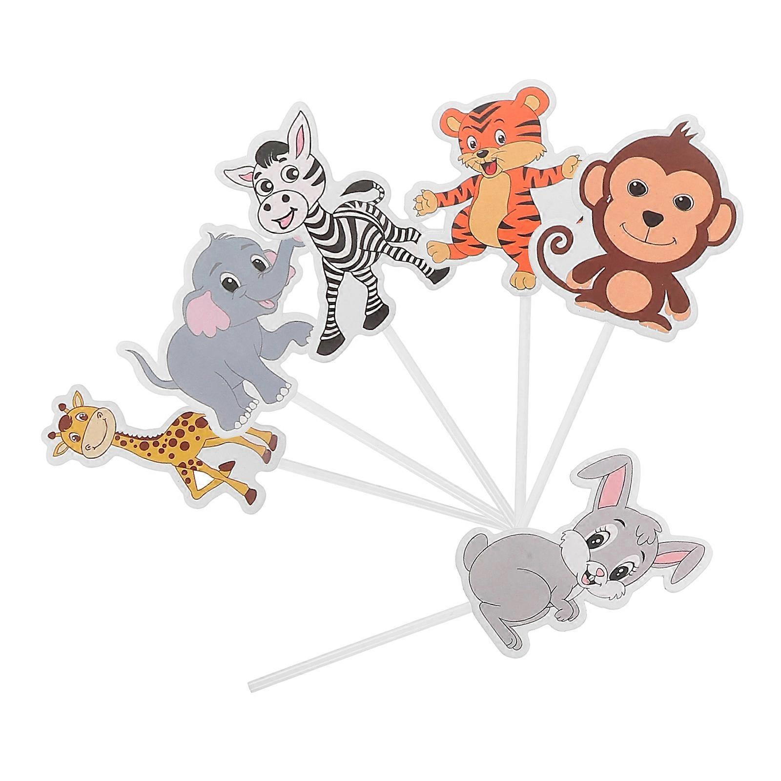 Animal Themed Cupcake Picks 8Pcs For Kids Birthday Parties Ideal Dessert Decoration In Design