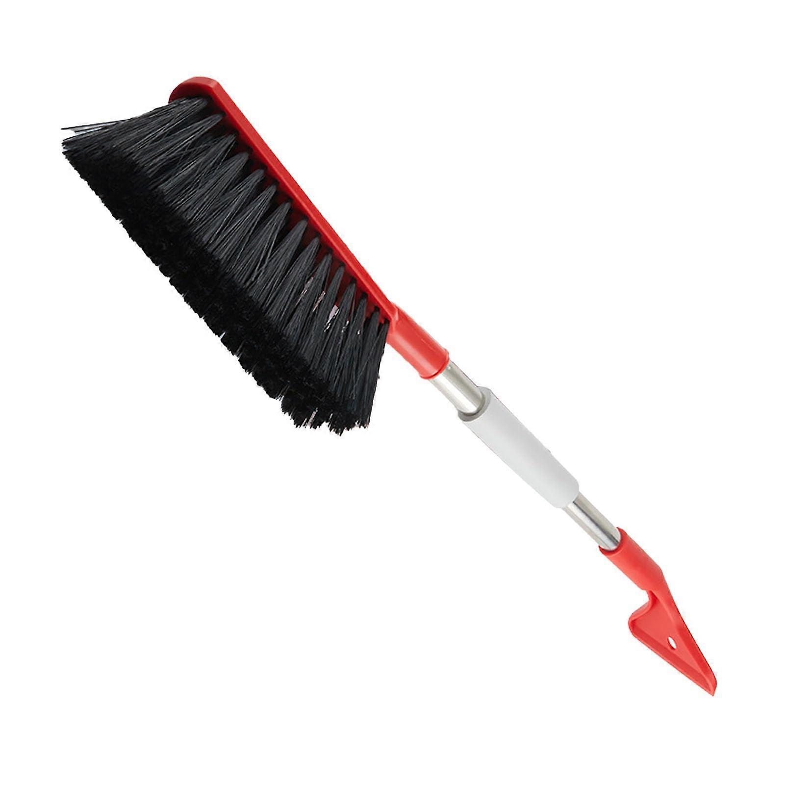 2-in-1 Snow Brush Lightweight Ice Scraper With Adjustable Angle And Ergonomic Handle For Vehicle Windshields Red