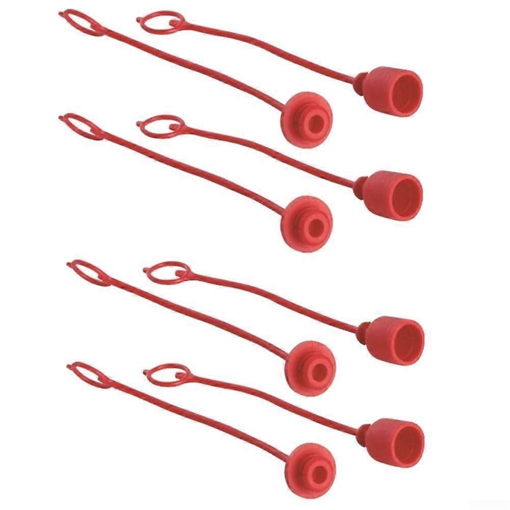 ISO7241-B Hydraulic Coupling Dust Cap Set Red Rubber Plug & Socket Protector for 1/4 to 1 Inch Equipment, 3/8 Inch Size