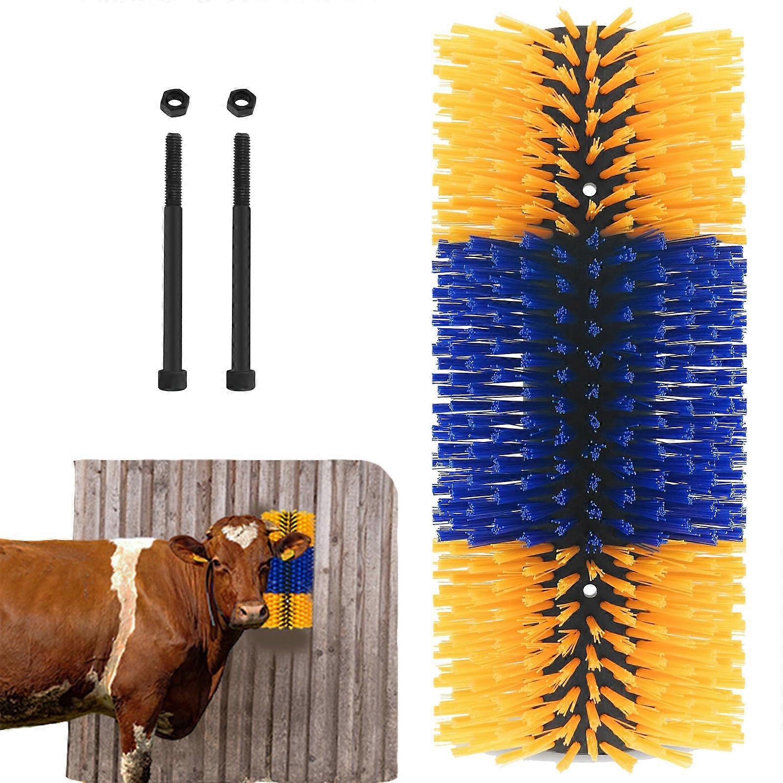 Cat Scratching Brush for Livestock, Relieves Itching for Horses, Cattle, Pigs, Sheep YellowBlue