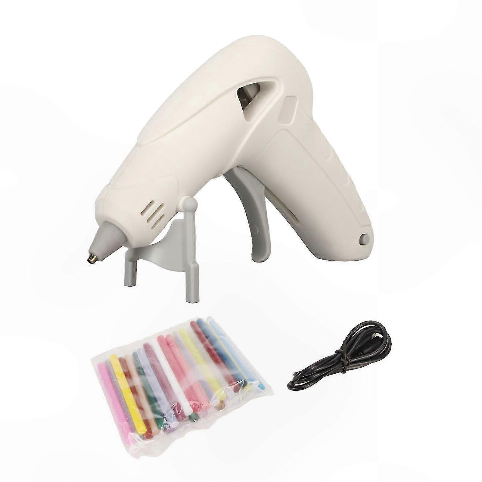 10W Hot Melt Glue Gun with 30 Sticks, Foldable Stand, Quick Heating for DIY Crafts