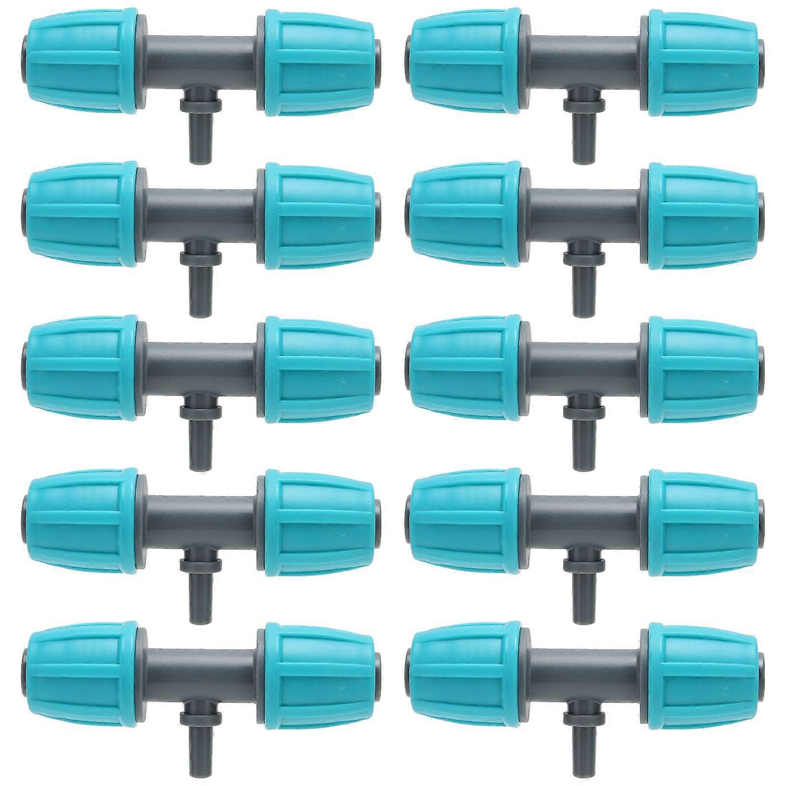 10PCS 16mm to 4/7 Barbed Tee Irrigation Tube Reducing Tee Connector Fitting for Garden Courtyard
