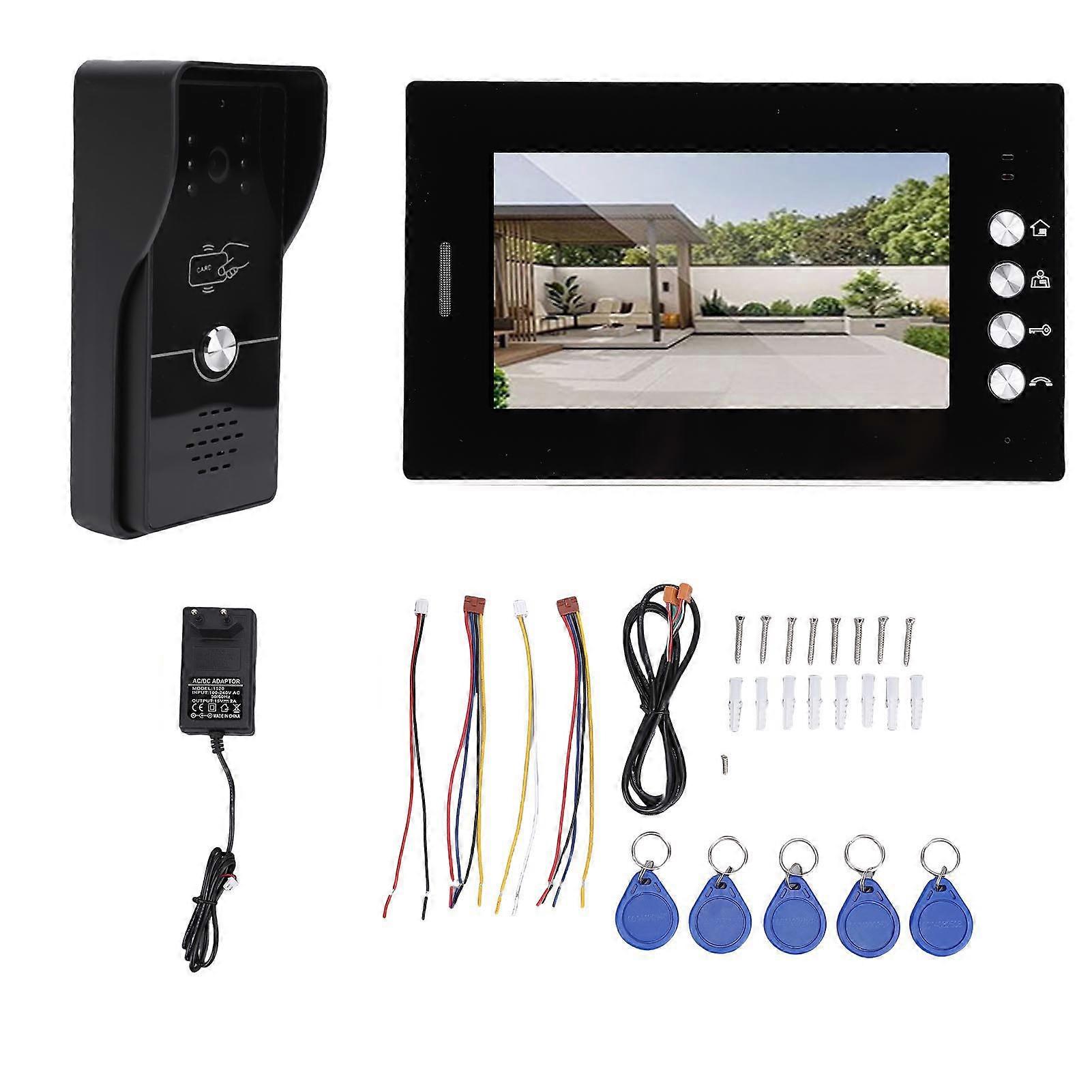 Wired Doorbell System 7 Inch Color Screen Smart Home Video Intercom Door Phone Kit for Villa Apartment Hotels