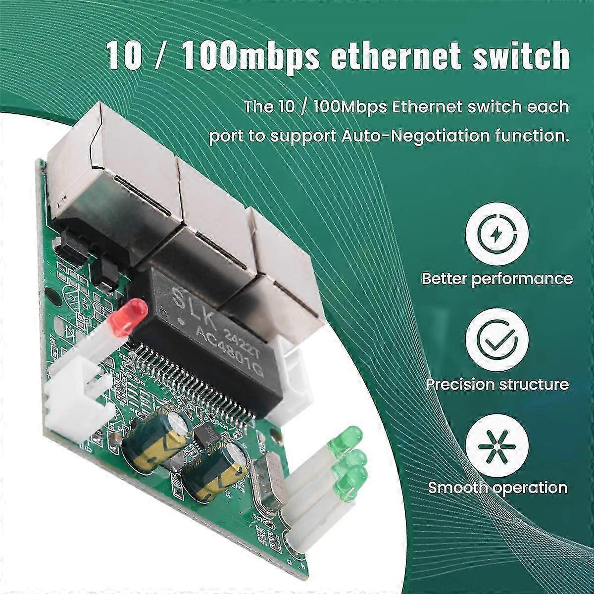 Fast Switch Mini 3 Port Ethernet Switch 10 / 100mbps Network Switch