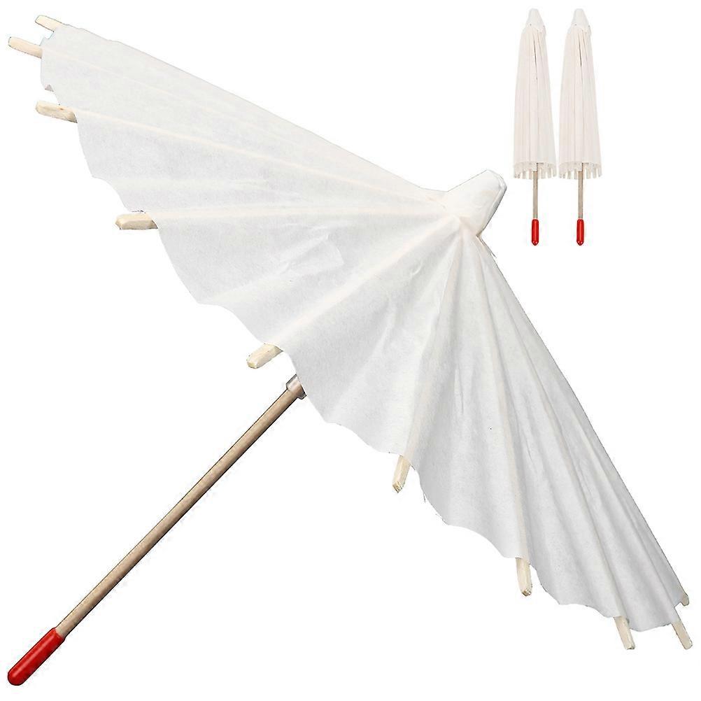 3Pcs DIY Blank White Paper Umbrella for Decor with Stable Paper Wood Materials and Excellent