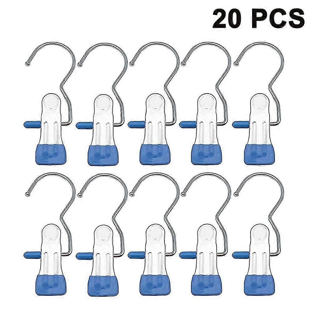 20pcs Portable Laundry Hook Boot Clips Placard Organizer
