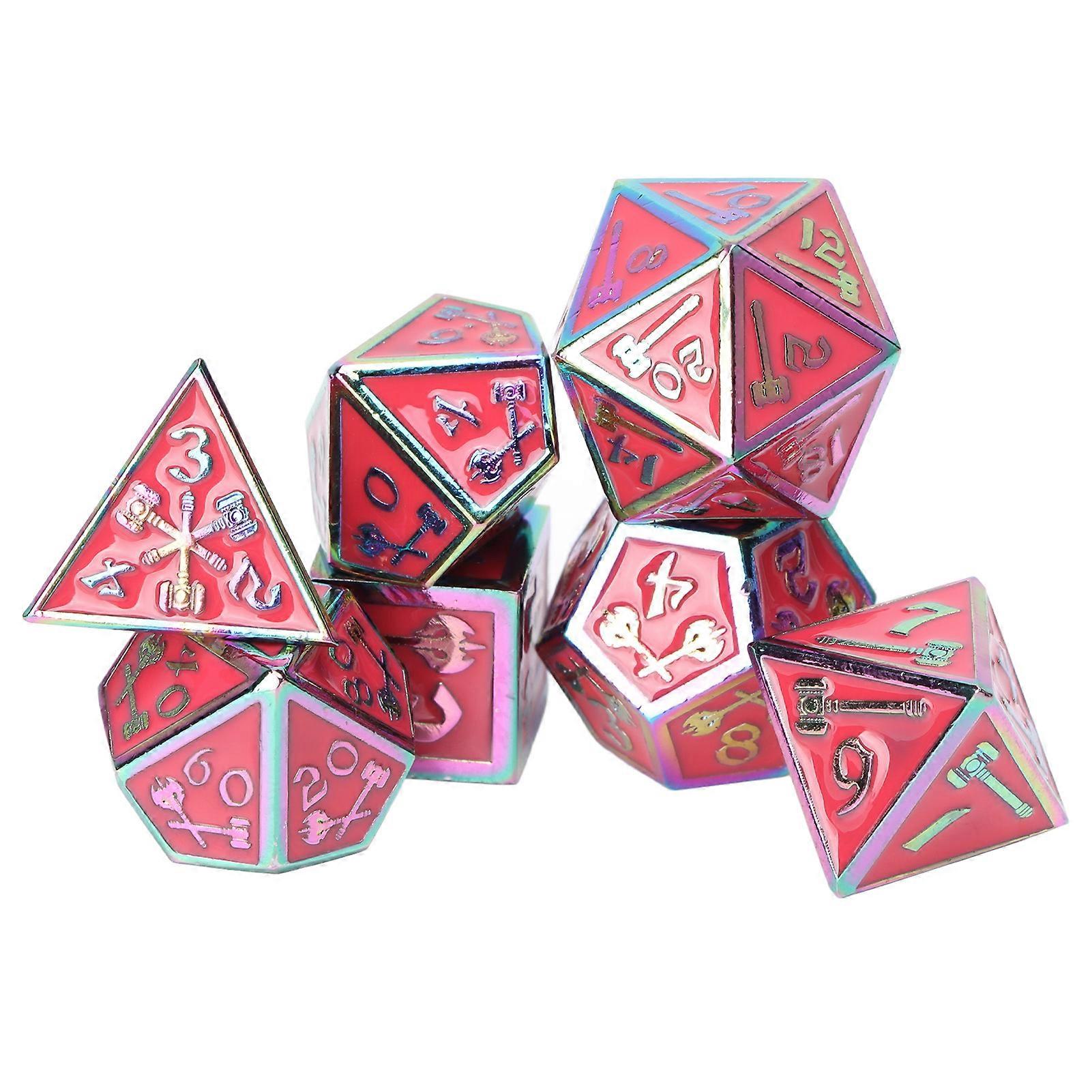 7Pcs Metal Polyhedral Dice Set RPG Table Game Accessory for 14+