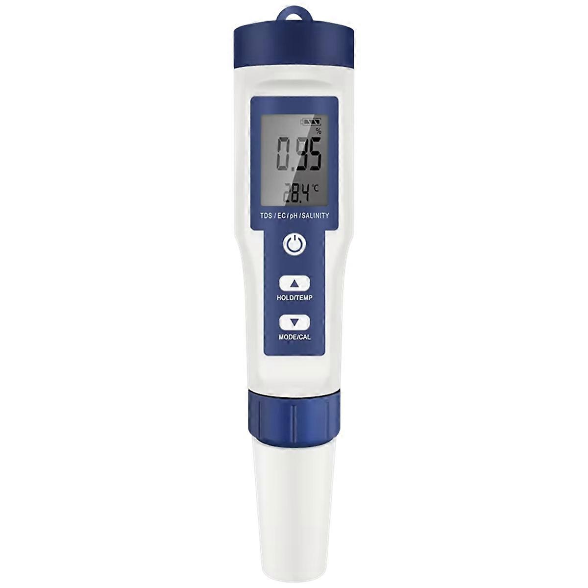5 in 1 Digital PH TDS EC Meter Pen Salinity Temperature Tester Conductivity Filter Purity with Backlight for Water