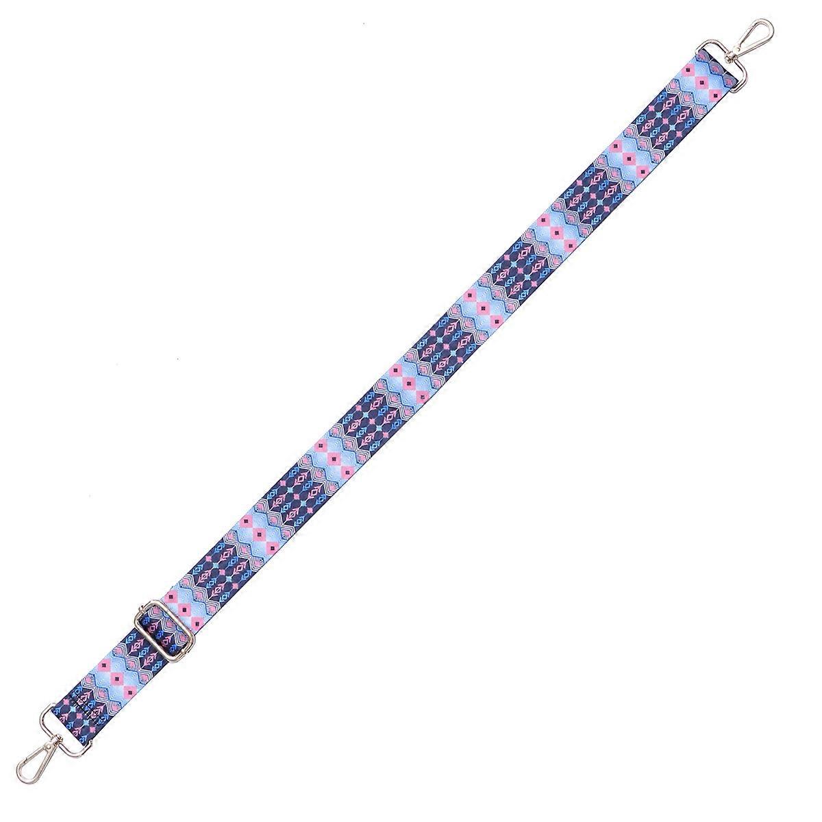 Ethnic Style Bag Strap Adjustable Metal Clip Attachments Multi Color 140 x 3.5 x 0.3cm 1Pack