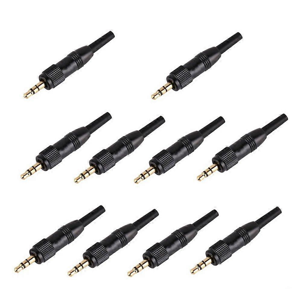 10Pcs 3.5Mm Stereo Screw Audio Lock Connector for for Audio2000S Mic Spare Plug Adapter