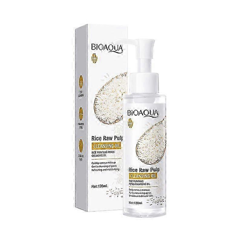 Rice Raw Pulp Cleansing Oil 120ml - Daily Makeup Remover & Unclog Pores, Rice Purifying Pore Control Cleansing Oil for Refreshing and Moisturizing Ski