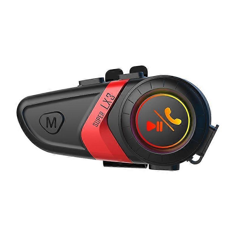LX3 Bluetooth Helmet Earphone with 1200mAh Battery, BT 5.0, Noise Interference Protection, Waterproof, Ideal for Motorcycling(Red)