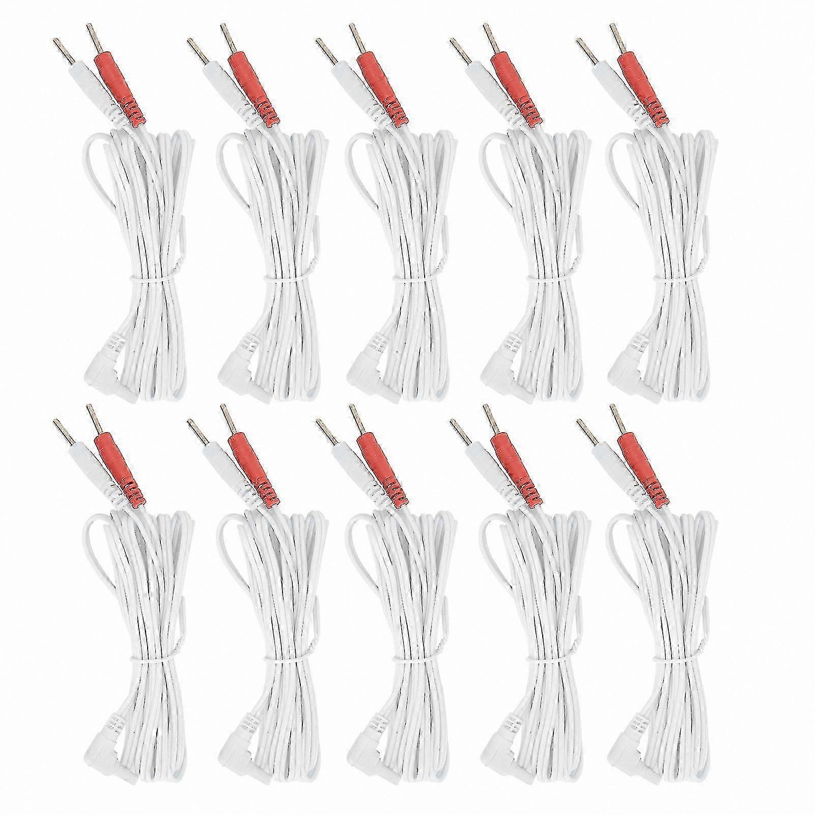 Dual-Function Pin Connector Wires for TENS Device, 10-Pack, 1.8m Length, 2.35mm Plug