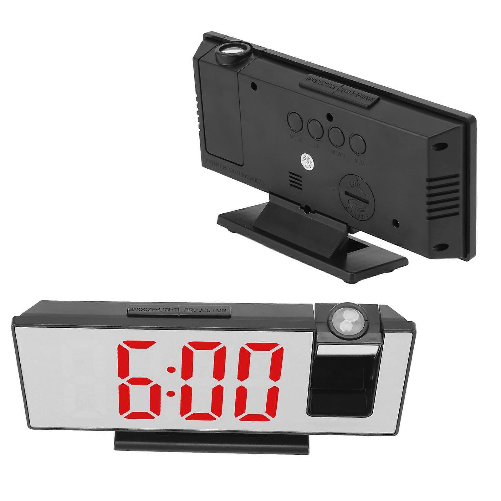 Projection Digital Alarm Clock 18.5x9.5x4.2cm LED Mirror Screen