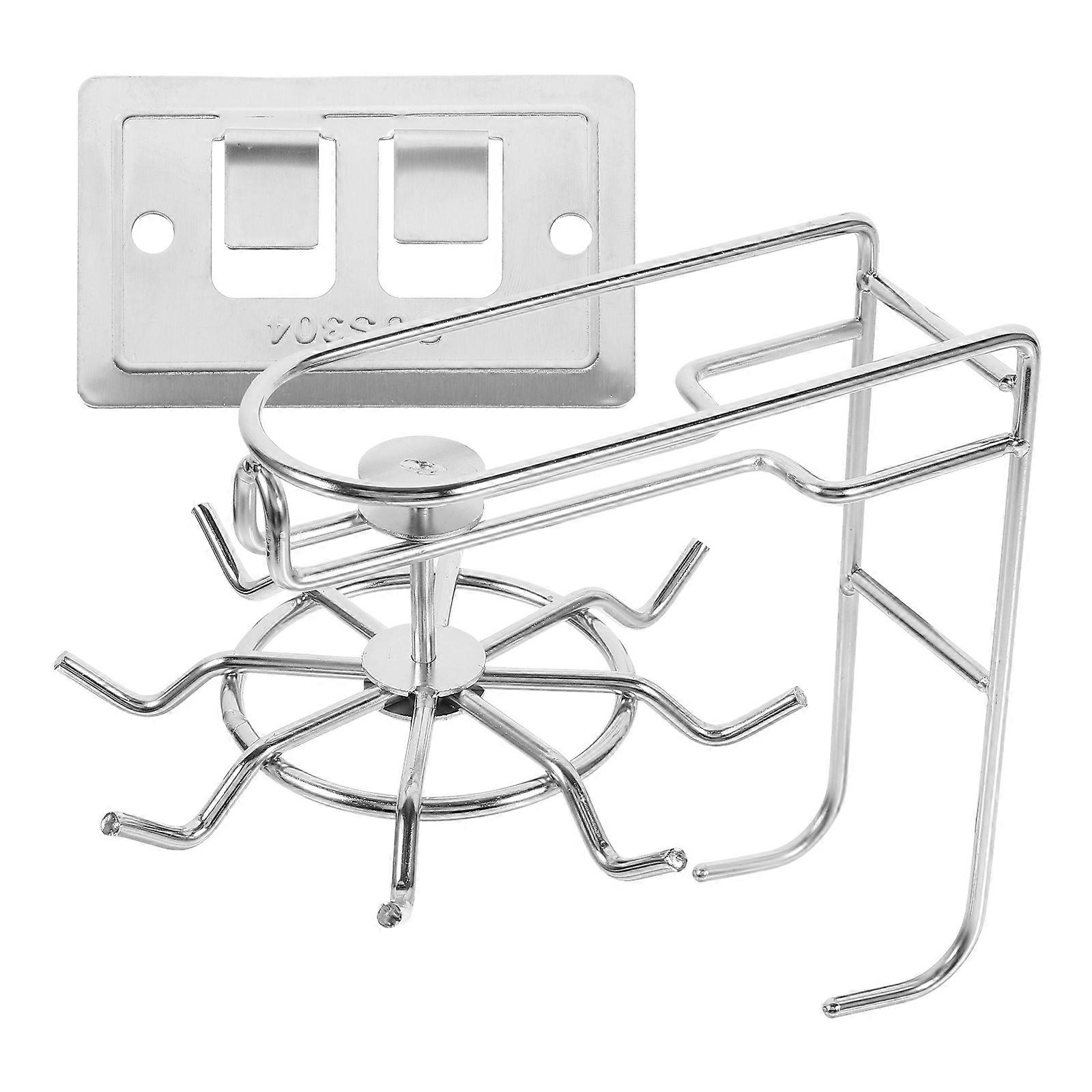 Rotatable Kitchen Hanger Multi-functional Storage Hook For Kitchen Organization Silver Stainless Steel 1Set