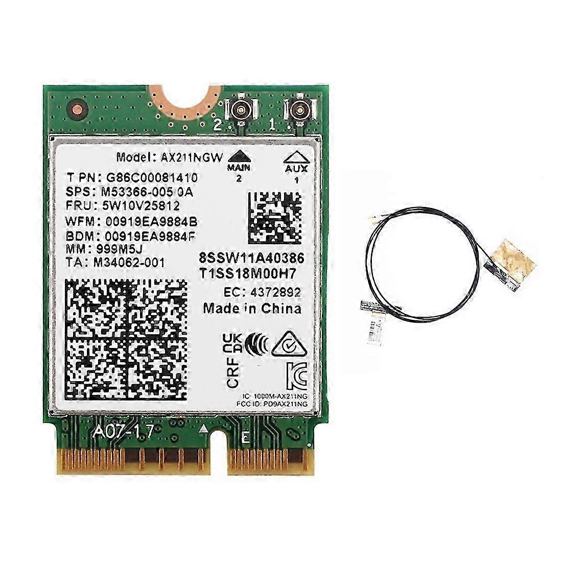 WiFi 6E AX211NGW Tri Band 2.4G/5G/6Ghz Wireless Network Wifi Card for Bluetooth 5.2 AX211 M.2 KeyE C