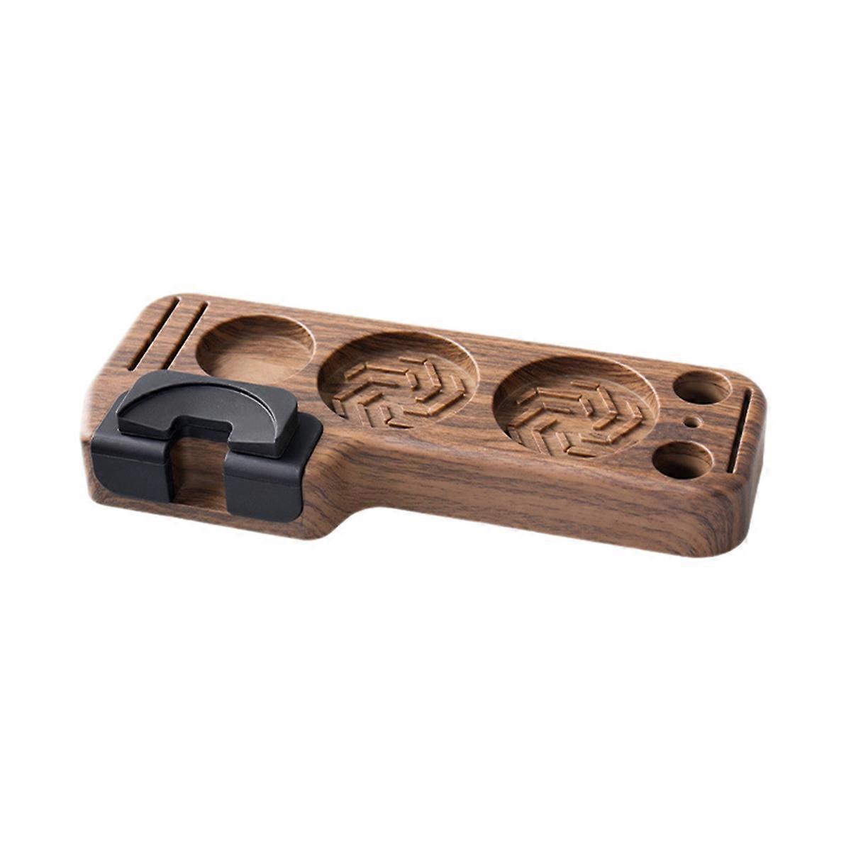 Espresso Tamping Station Universal Espresso Tamping Holder Wooden Coffee Portafilters Stand Base for
