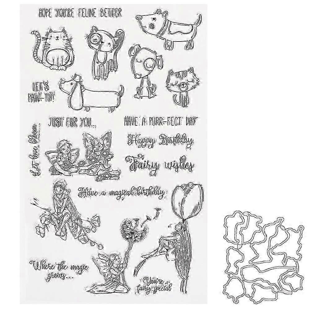 2025 Latest Model Transparent Rubber Stamp Pet Animal Type Seal W/Cutting Die