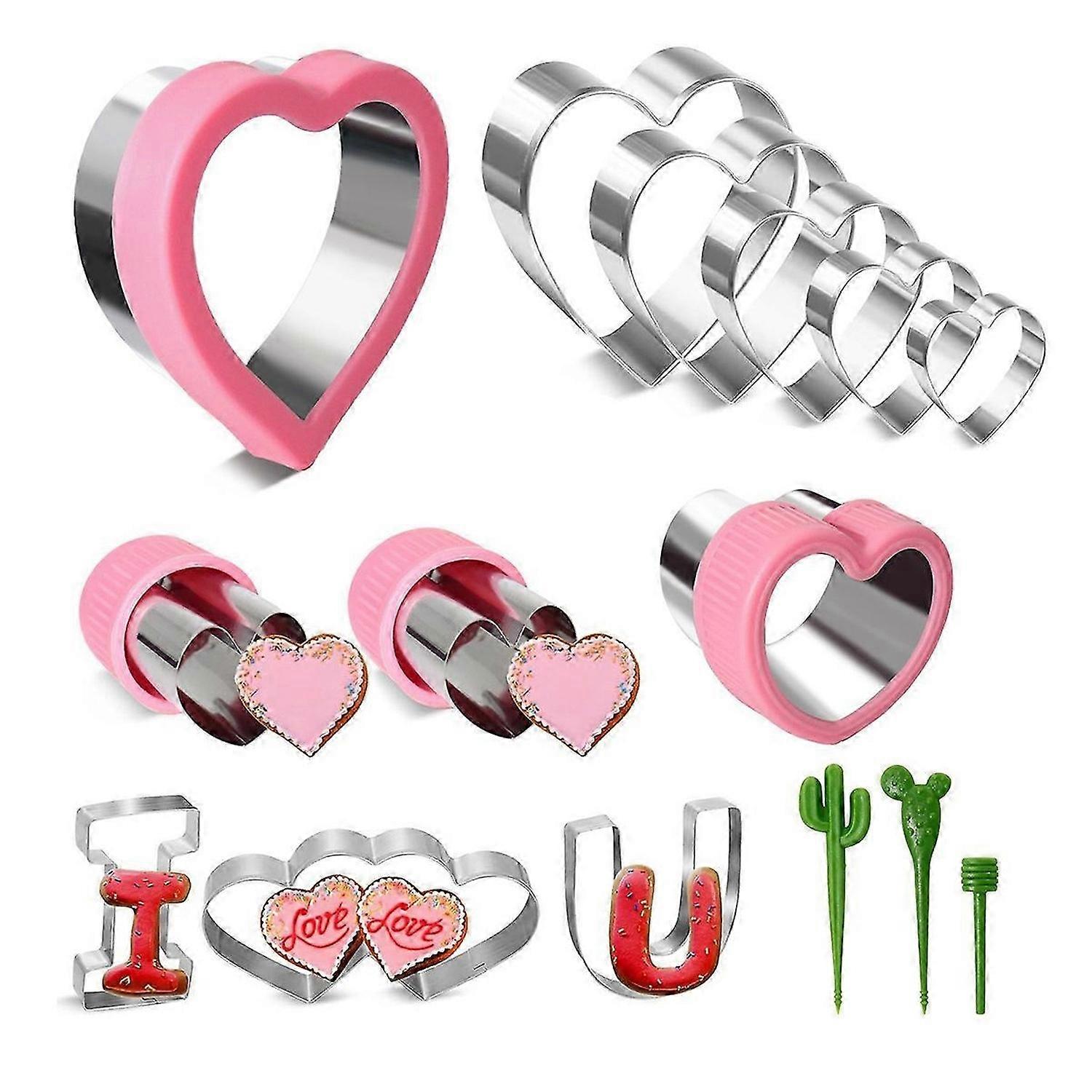 15 Pcs Heart Cookie Cutter Set 9 Sizes Heart Shaped Cookie Cutter Set
