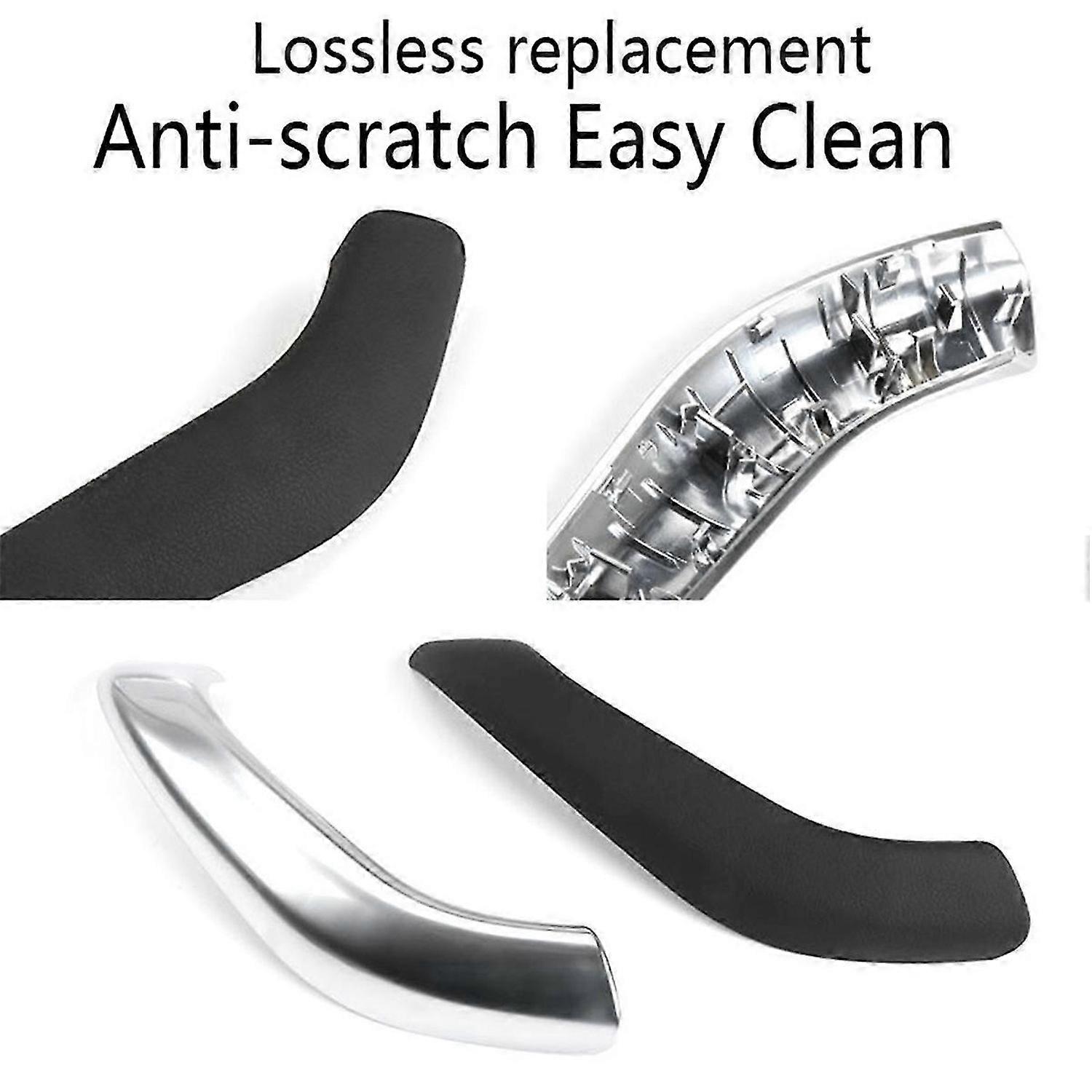 Left Right Interior Door Pull Handle Armrest Cover Trim Black