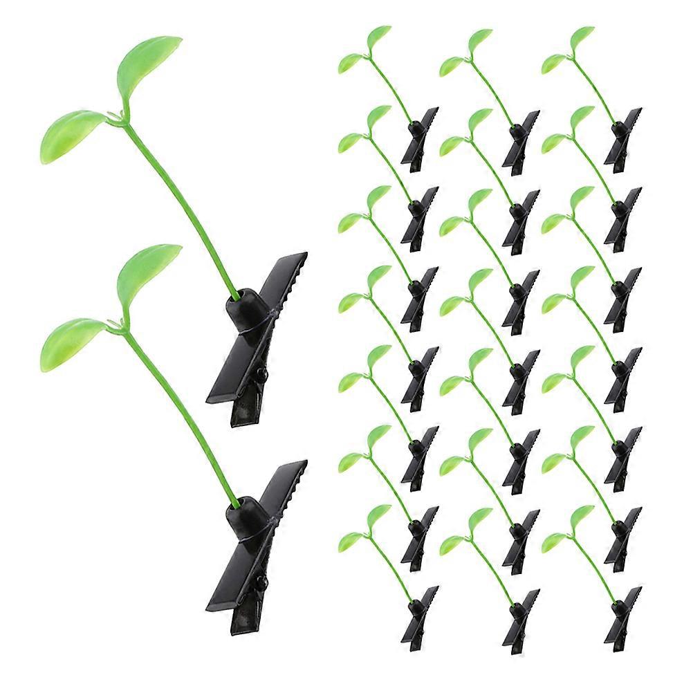 Bean Sprout Hair Clips for Decor Light Green Plastic 400Pcs Set