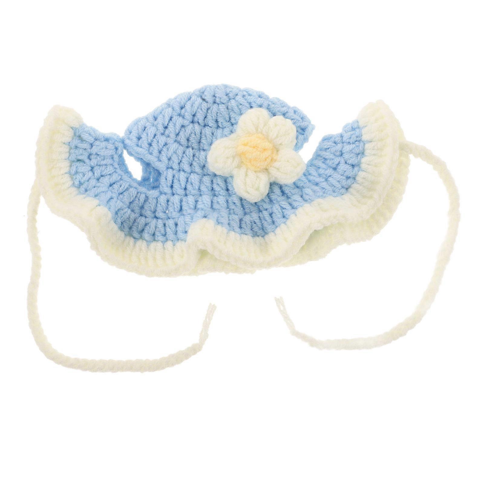 Dog Hat Handmade Knitted Decorative Pet Hat for Pet Use 1 Piece