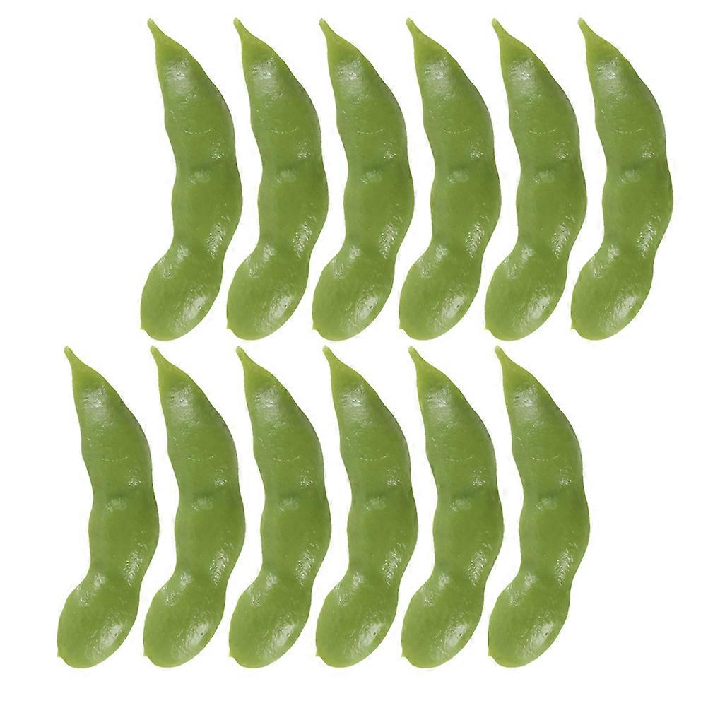 Soybean Decor Soybean Shape Vegetable Models Green Pvc for Home Decoration 12Pcs