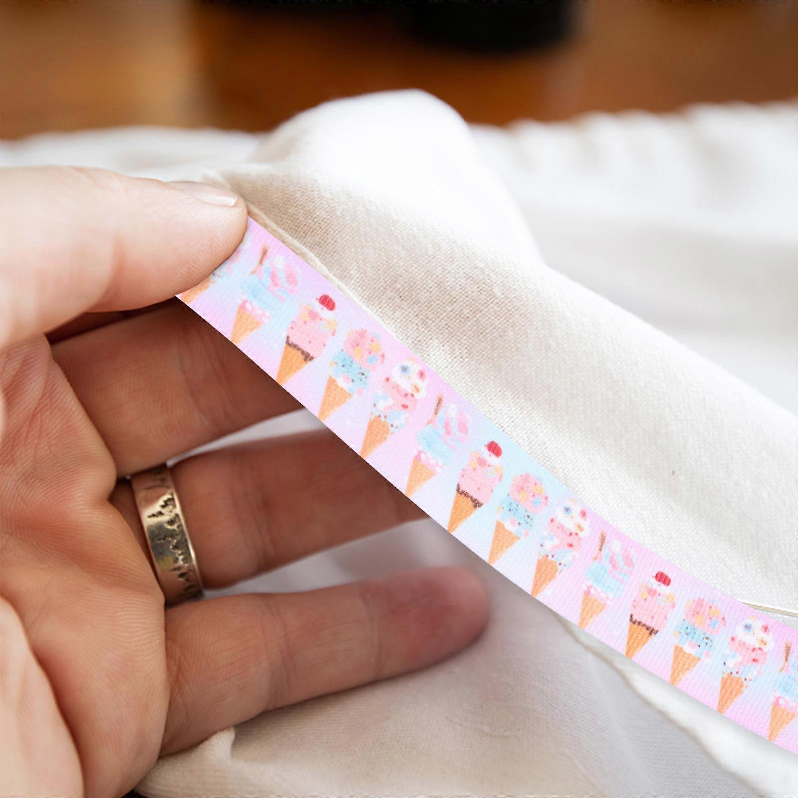 Candy Cake Grosgrain Ribbon for Decoration 1 Roll Summer Ice Cream Print