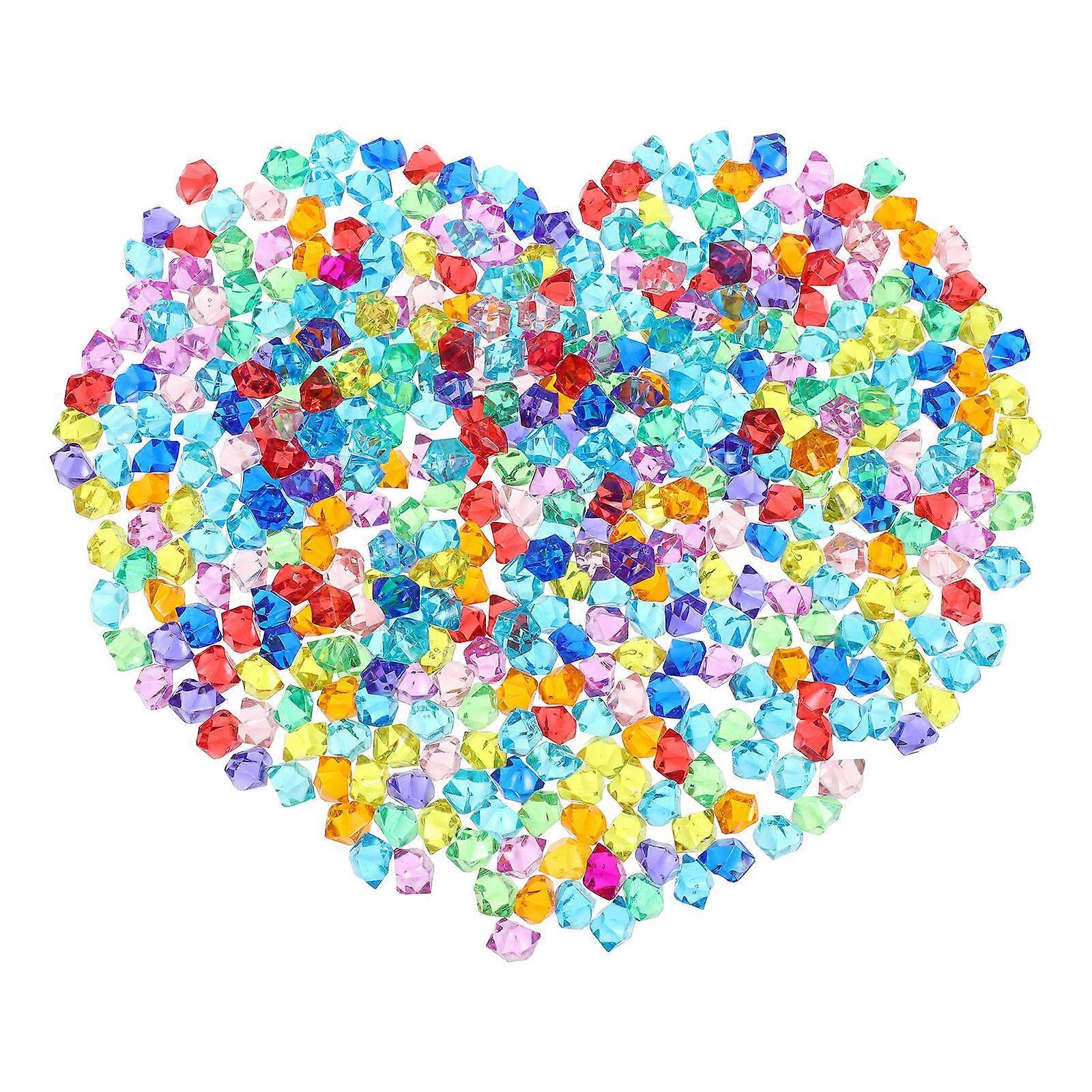 Fake Gemstones for Decor Vase Filler 2Pcs 1 Bag Colorful Simulated Gems