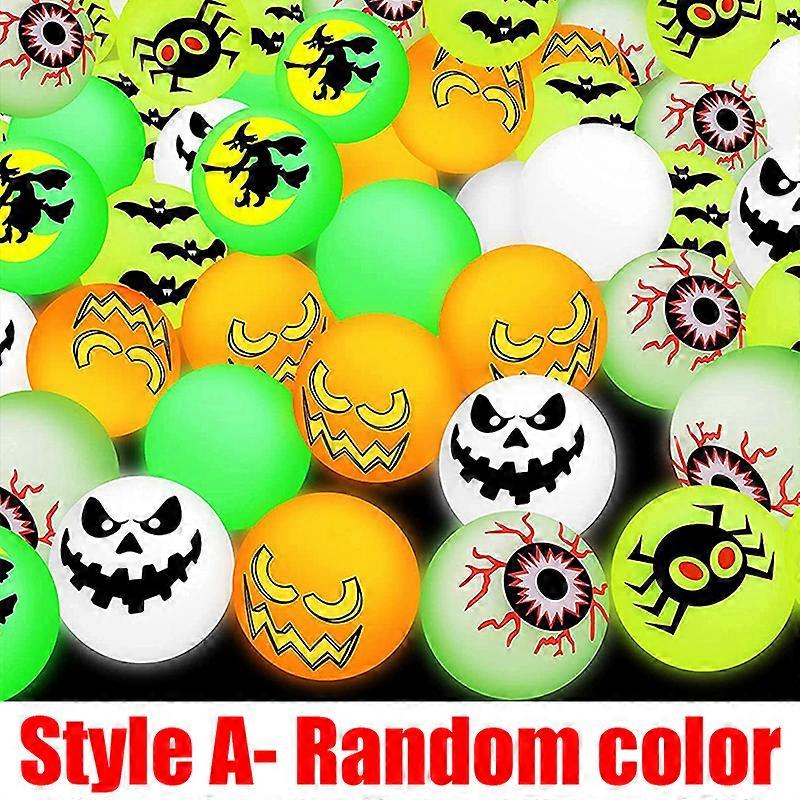50/1pcs Luminous Halloween Bouncing Balls Glow in The Dark Fluorescent Rubber Eyeball Bouncy Ball Kids Toys Decor Party Favors
