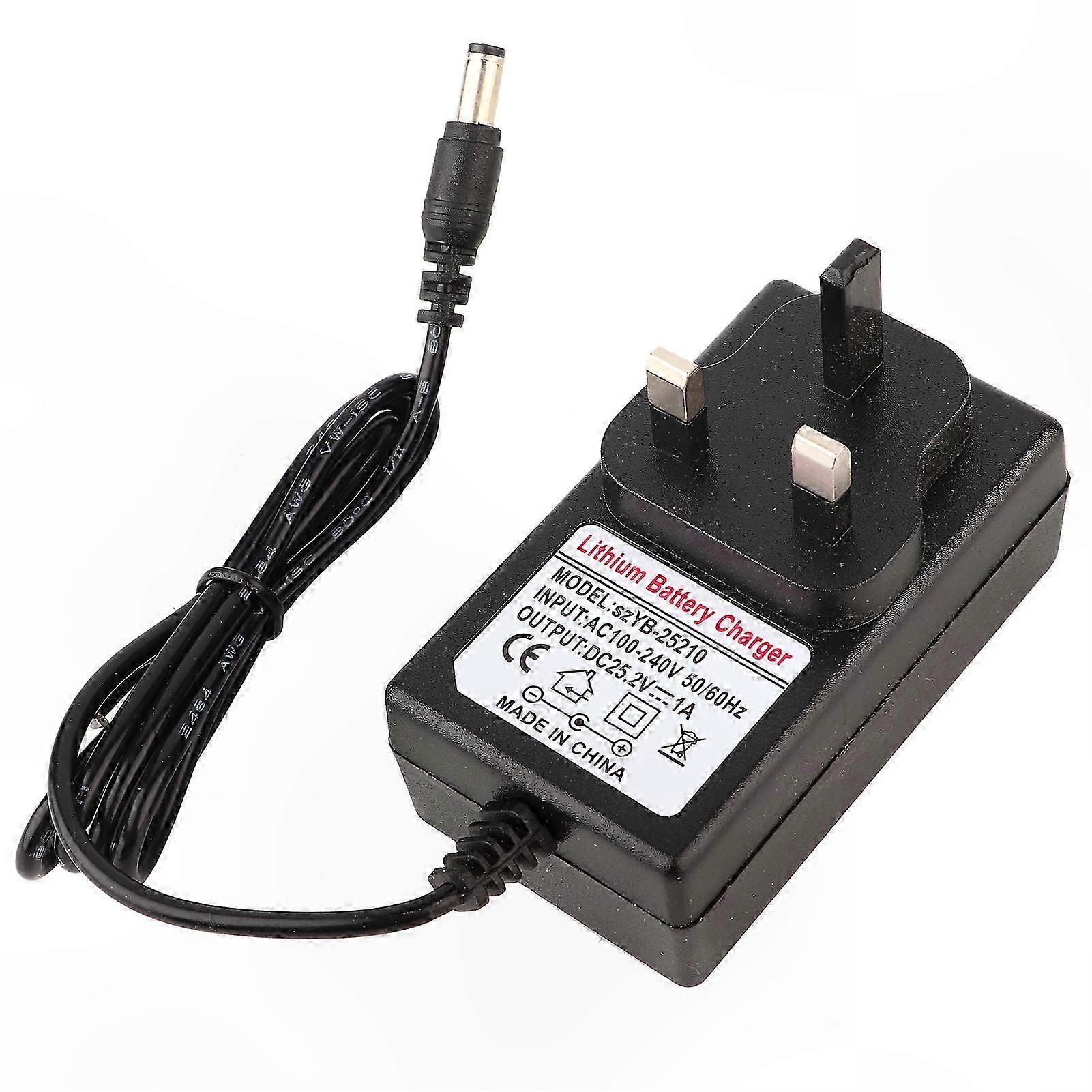 Universal 25.2V 1A AC-DC Power Adapter for Battery Charging