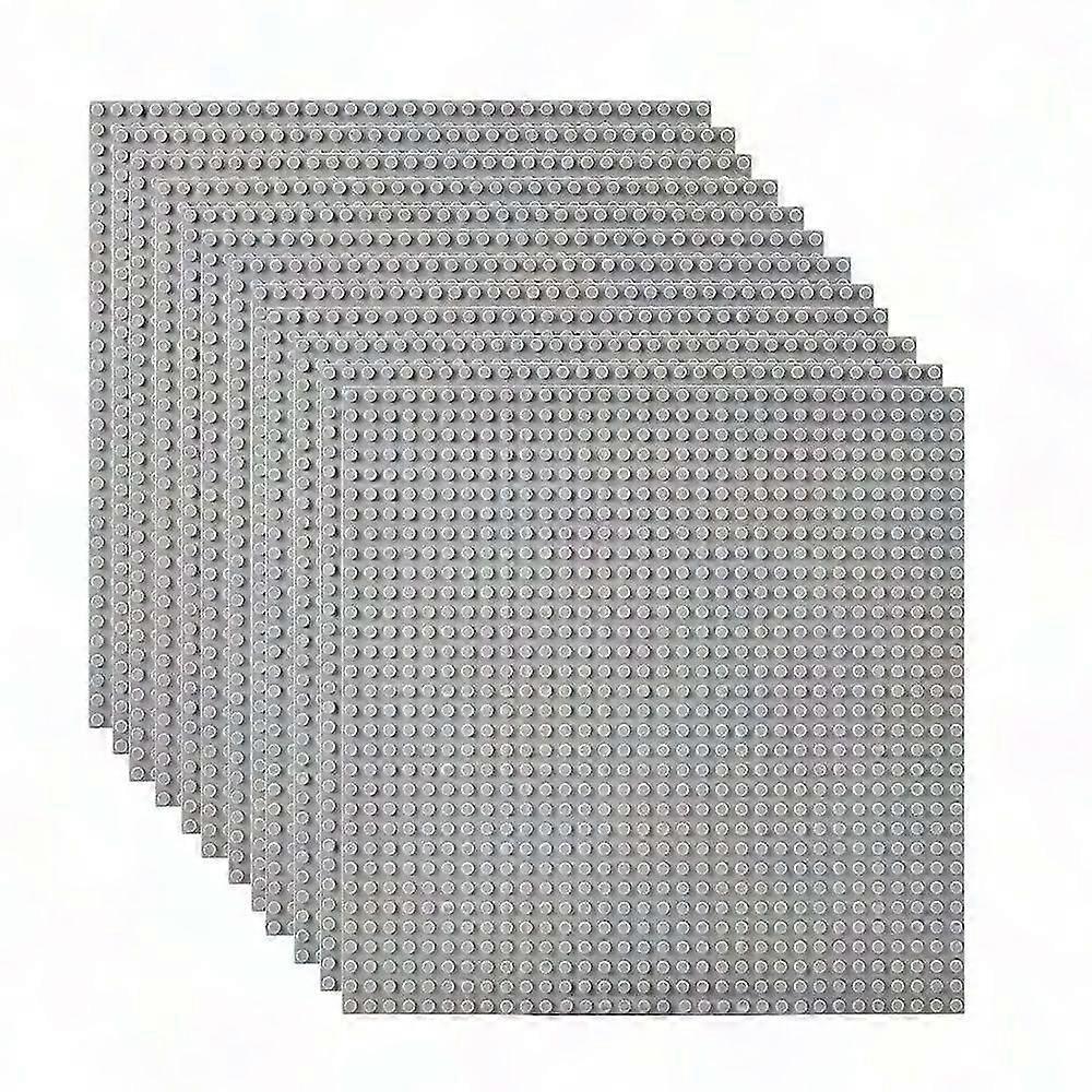 12-Piece Baseplates for Building Bricks - Compatible with Most Brands