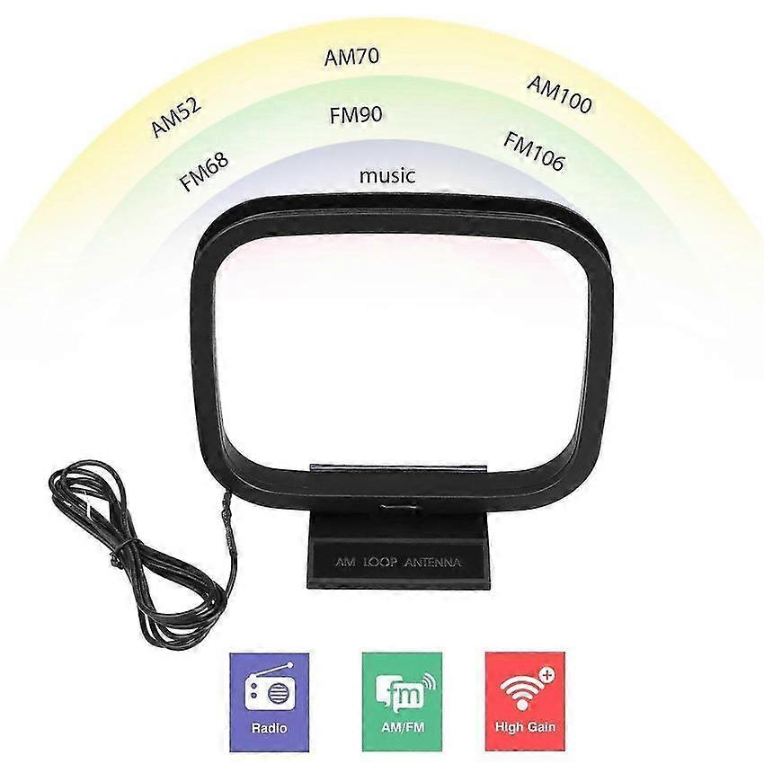 FM AM Loop Antenna for Stereo Receiver 2 Pin Bare Wire Indoor